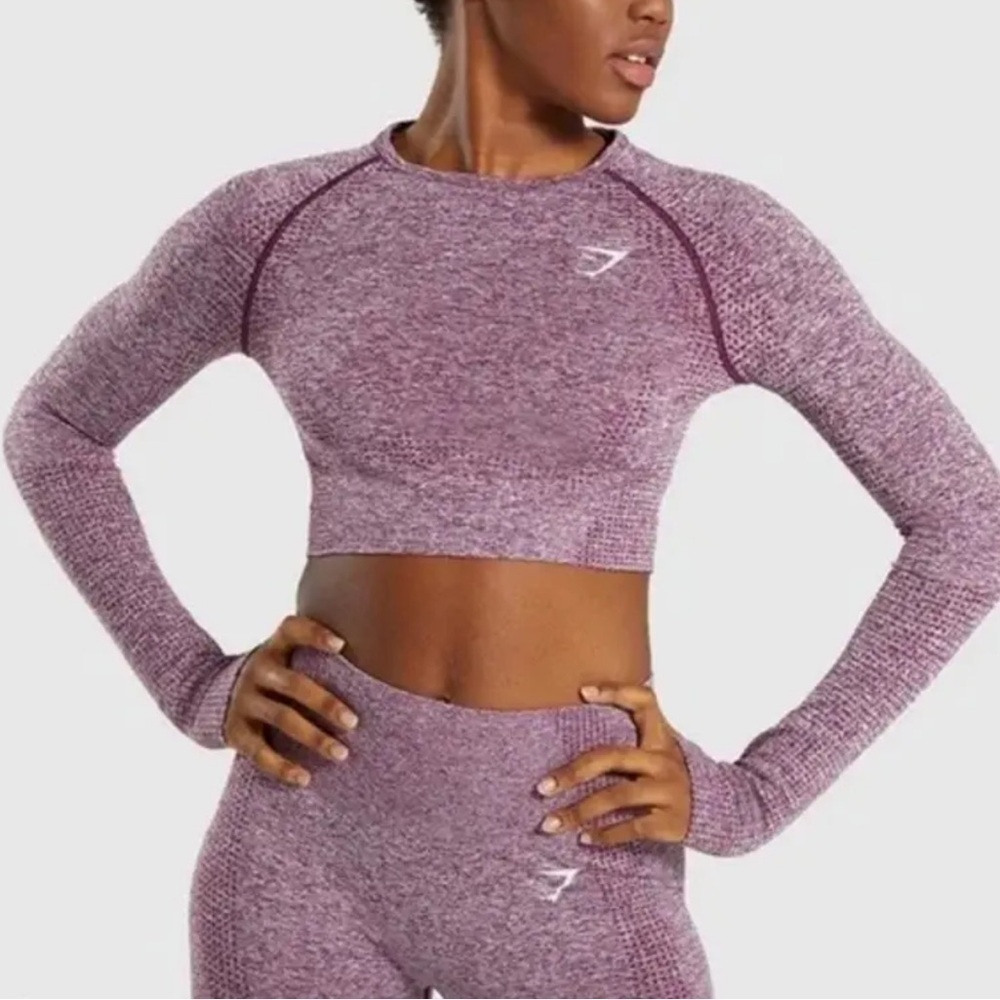 Gymshark Seamless Cropped Long Sleeve Activewear Top